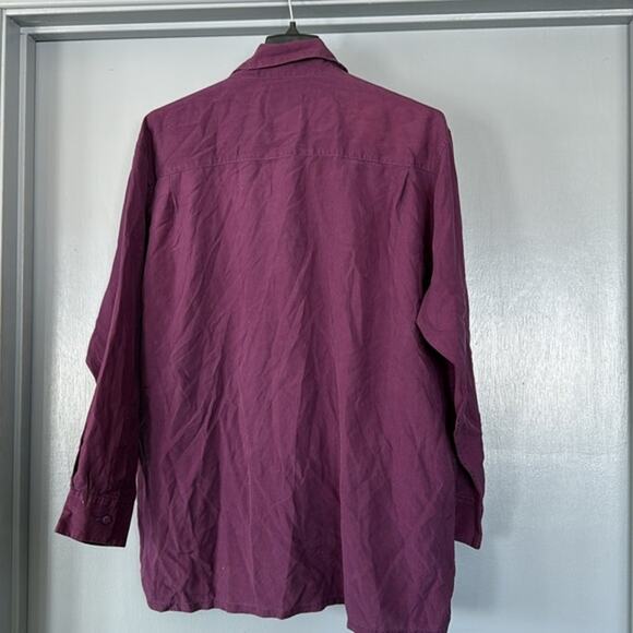 In Private Men's Silk Maroon Button Front Shirt Long Sleeves sz Medium - Picture 2 of 5